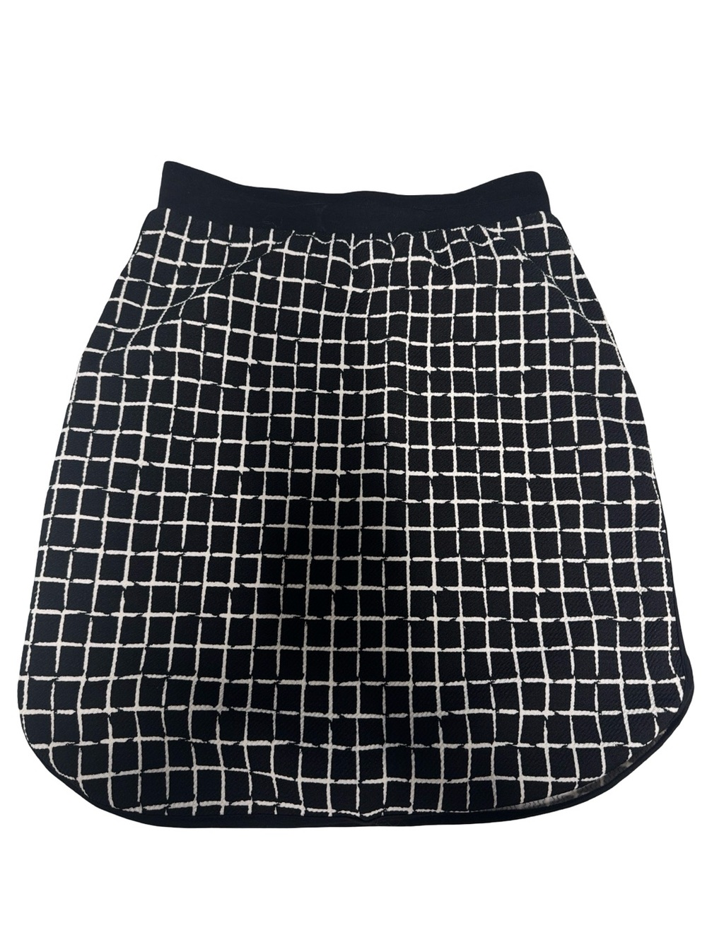 Le Lis Black and White Grid Skater Skirt